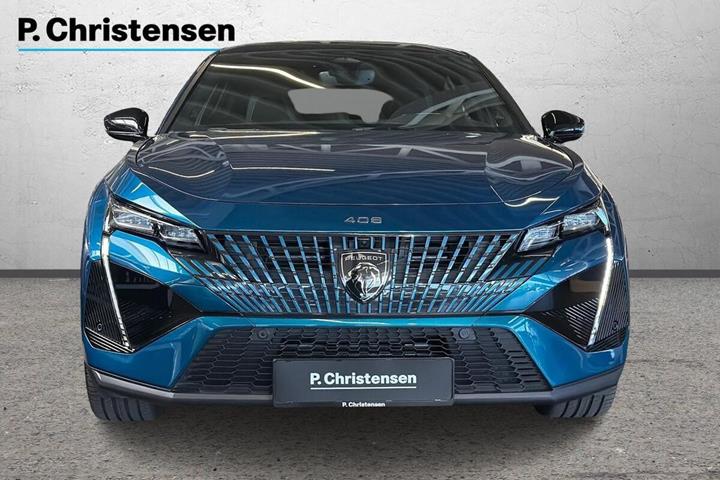 Blå Peugeot e-408 fra 2025