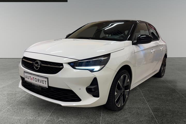 Hvid Opel Corsa-e fra 2021 set udefra