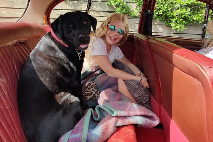 Hvid Jaguar S-Type fra 1965