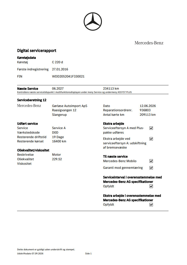 Grå Mercedes C220 d fra 2016