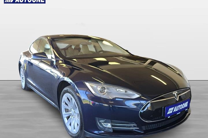 Blå Tesla Model S fra 2014
