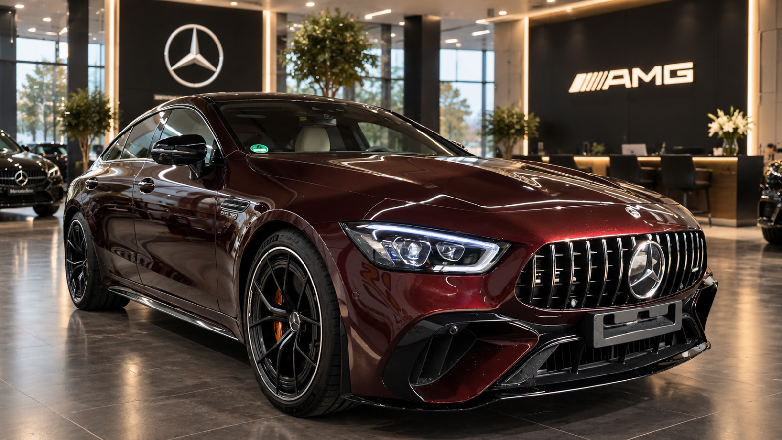Gul Mercedes AMG GT 63 fra 2023