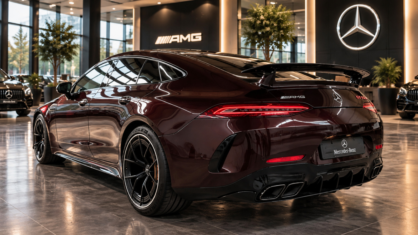 Gul Mercedes AMG GT 63 fra 2023