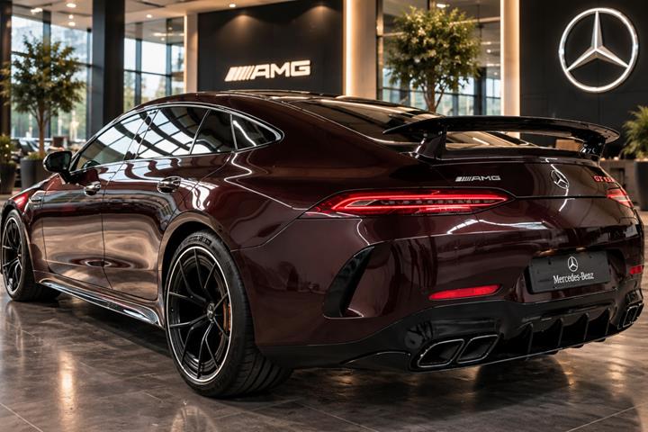 Gul Mercedes AMG GT 63 fra 2023