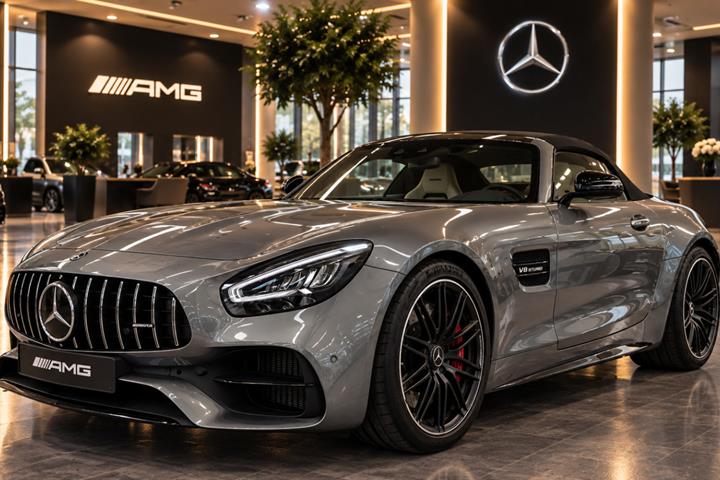 Grå Mercedes AMG GT C fra 2021
