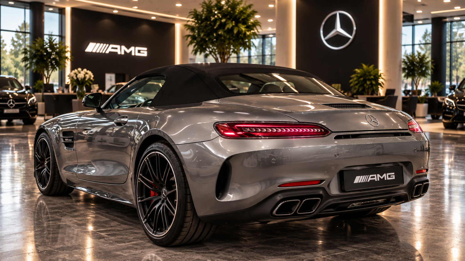 Grå Mercedes AMG GT C fra 2021