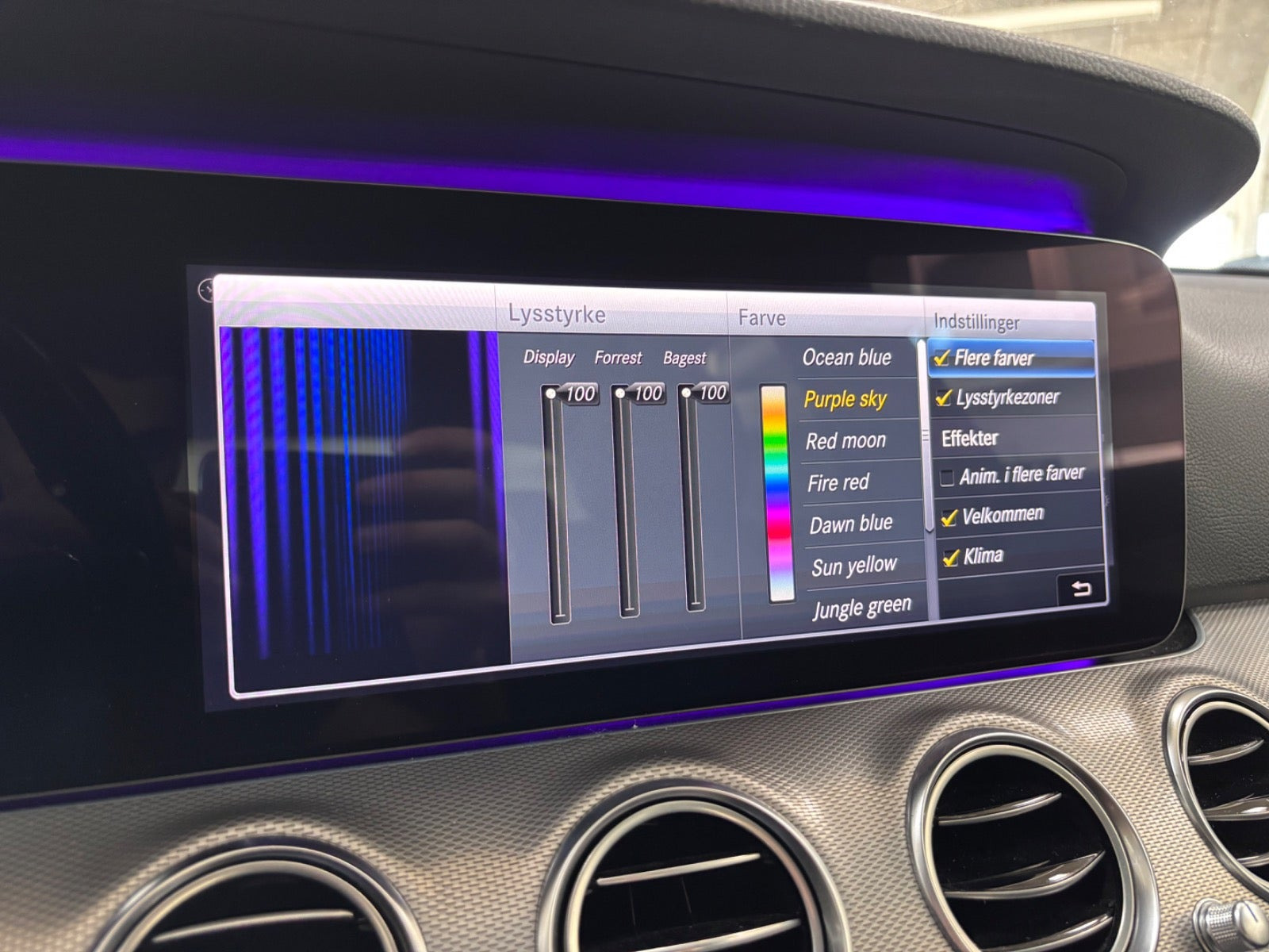 Sort Mercedes E220 d fra 2019