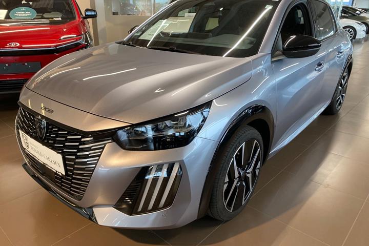 Sølv Peugeot e-208 fra 2026