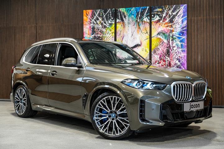 Grøn BMW X5 fra 2023 set udefra