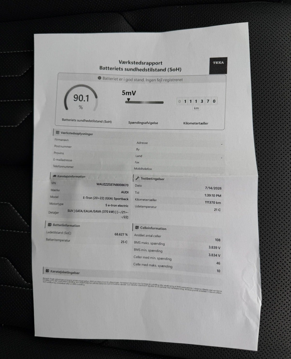 Blå Audi e-tron S fra 2022