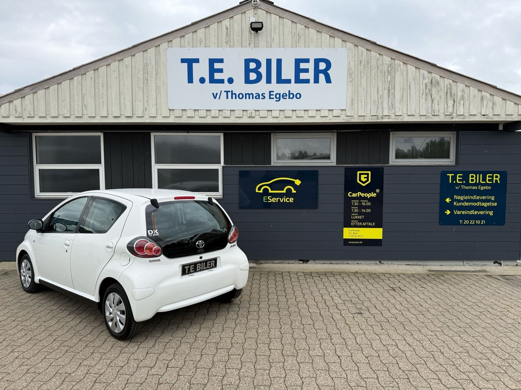 Hvid Toyota Aygo fra 2012