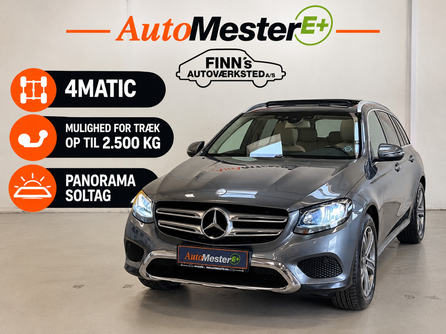 Grå Mercedes GLC220 d fra 2018