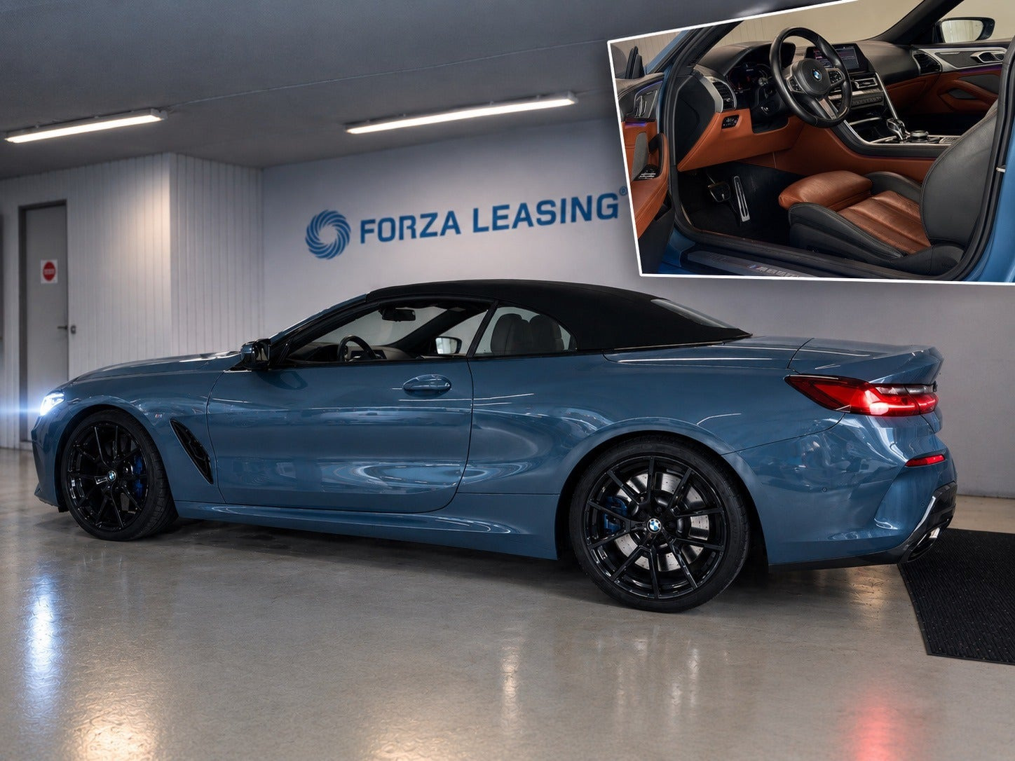Blå BMW M850i fra 2019
