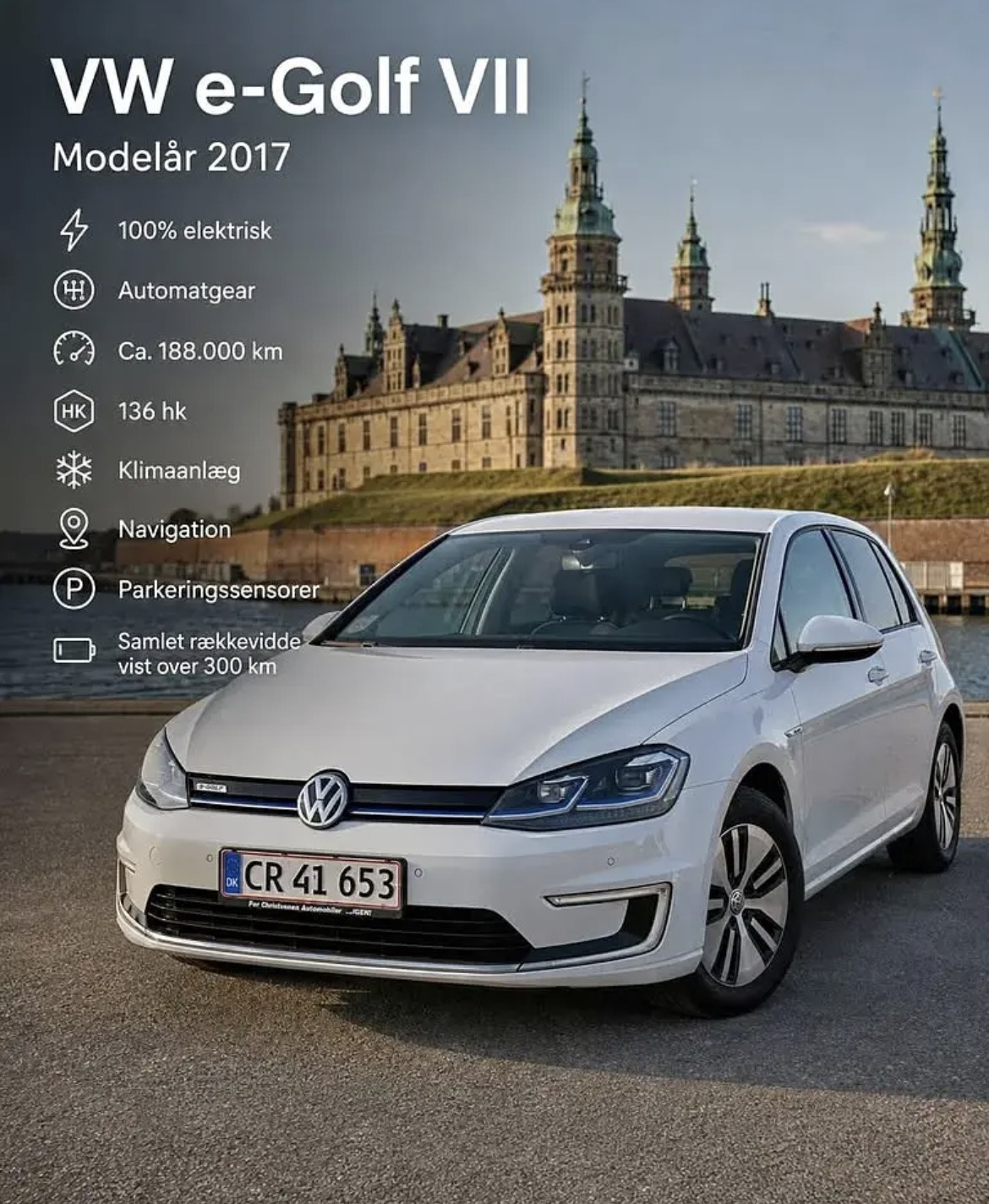 Hvid VW Golf fra 2017