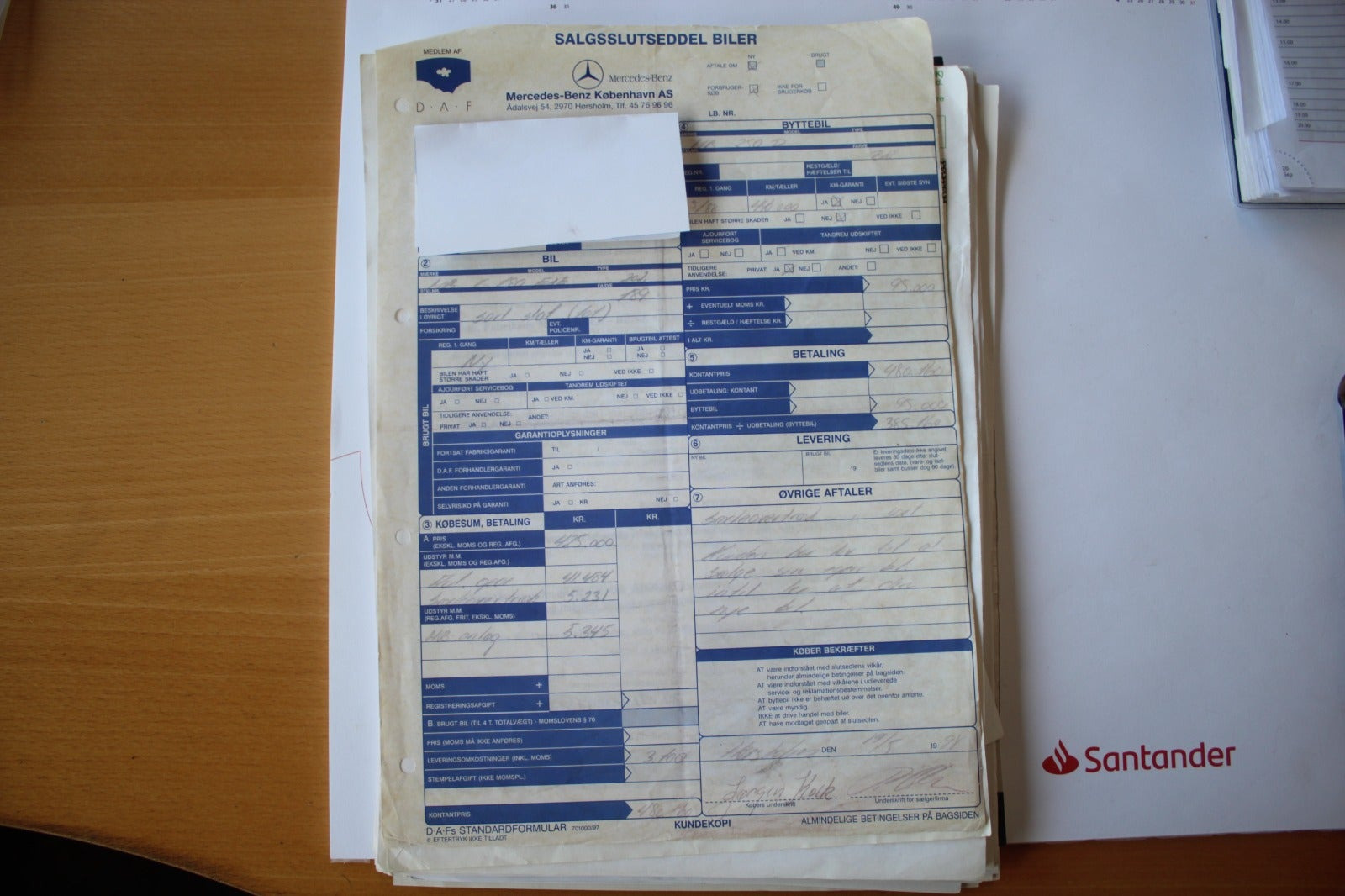 Blå Mercedes C180 fra 1998