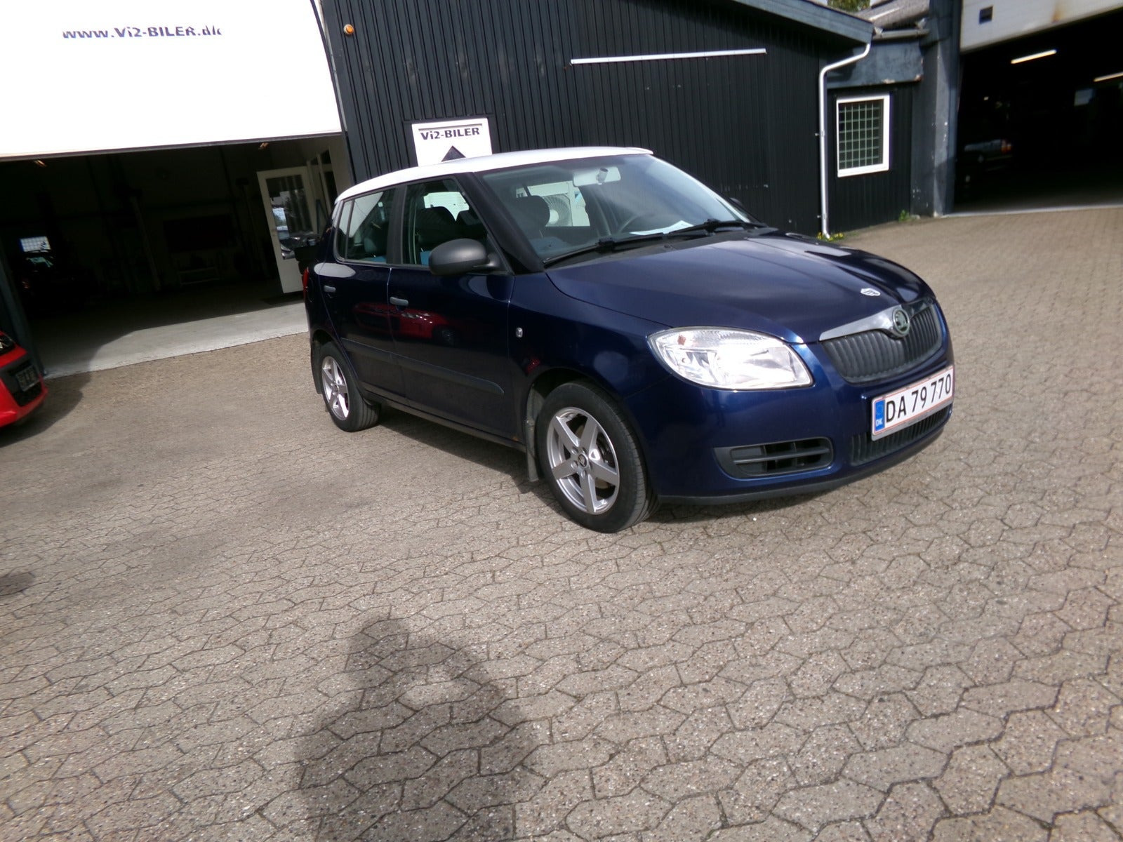 Blå Skoda Fabia fra 2007