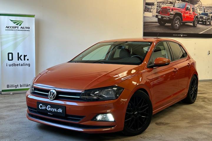 Gul VW Polo fra 2018