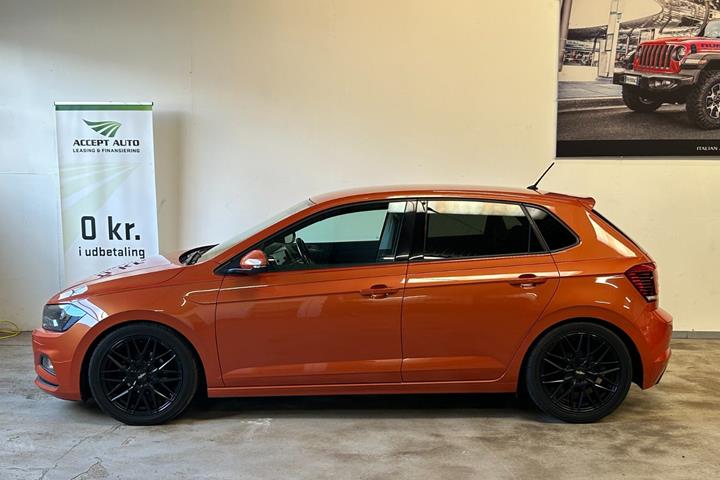 Gul VW Polo fra 2018