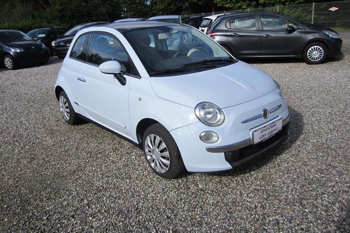 Hvid Fiat 500 fra 2008