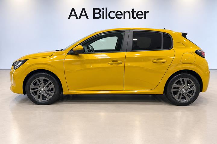 Gul Peugeot 208 fra 2021