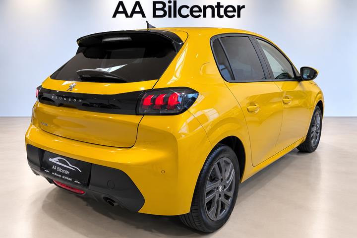 Gul Peugeot 208 fra 2021
