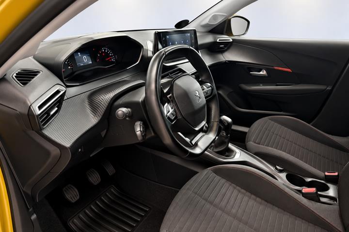 Gul Peugeot 208 fra 2021