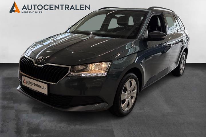 Grå Skoda Fabia fra 2020 set udefra