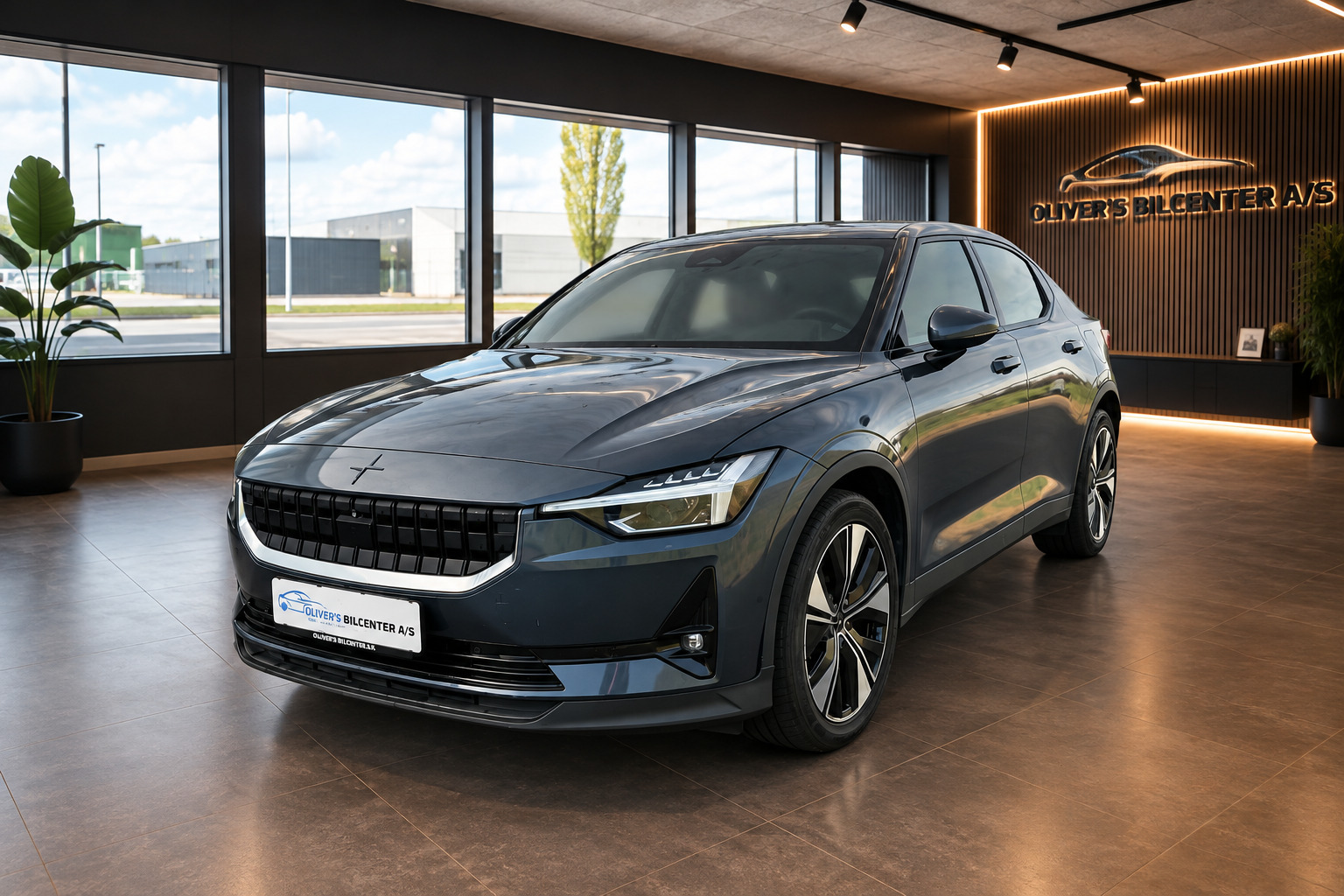 Blå Polestar 2 fra 2023
