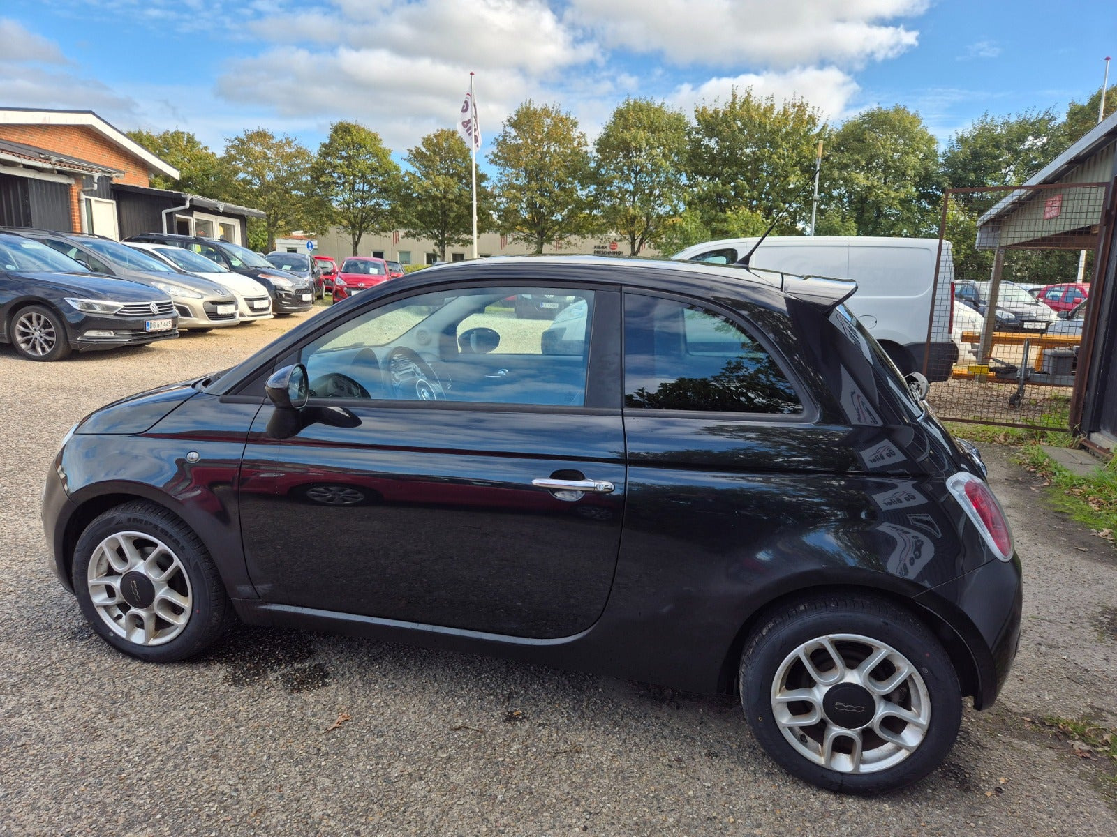 Grøn Fiat 500 fra 2008