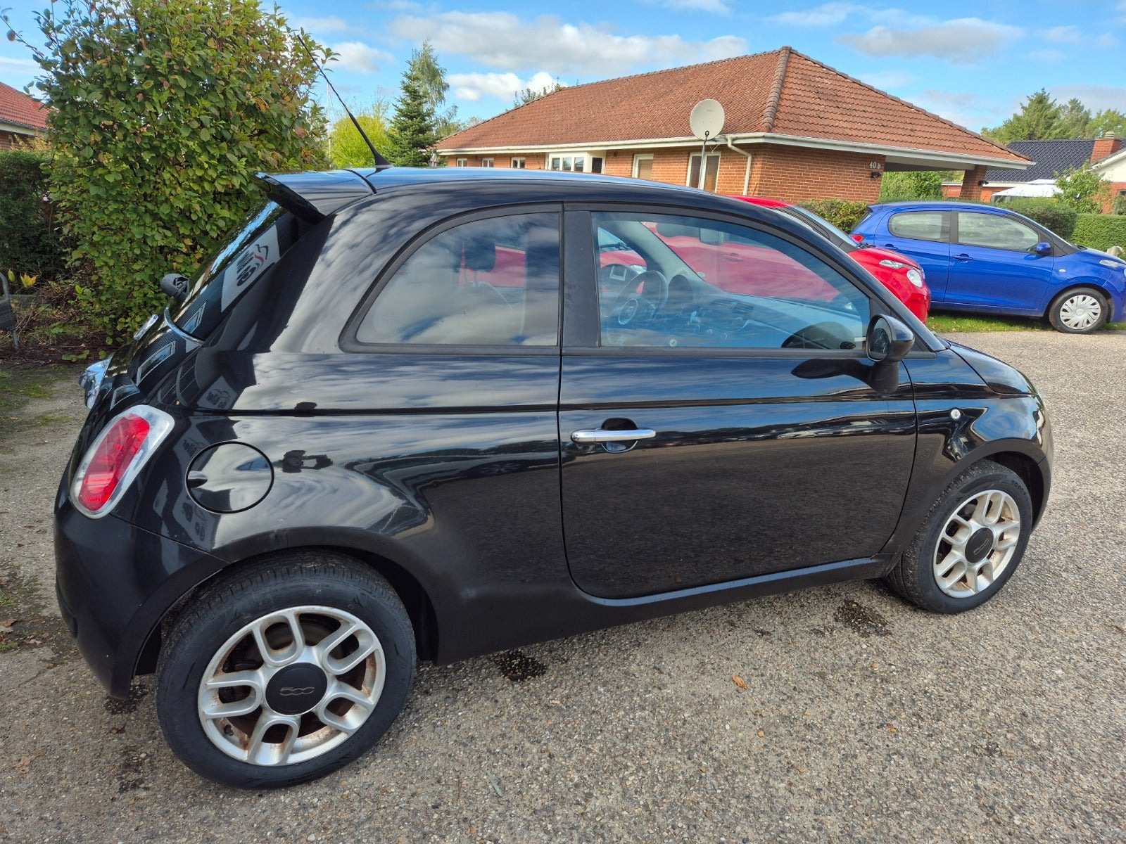 Grøn Fiat 500 fra 2008