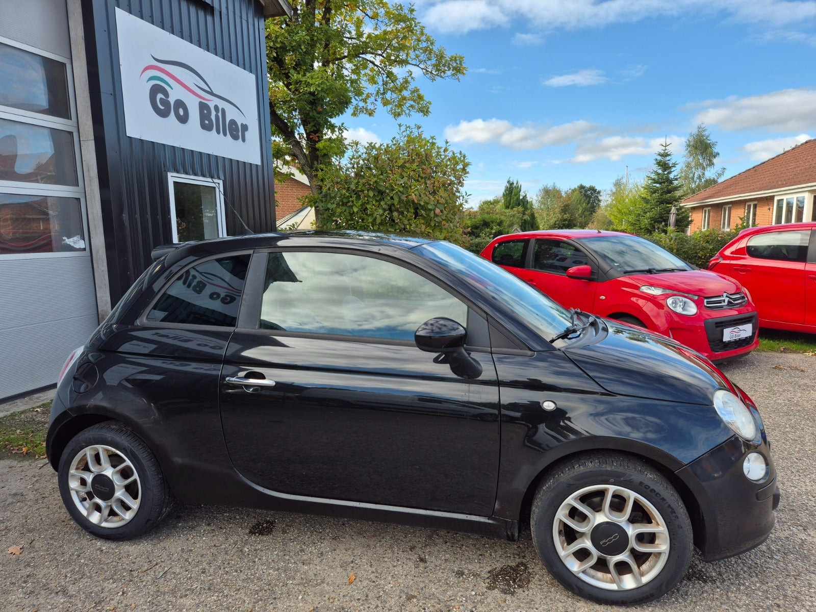 Grøn Fiat 500 fra 2008