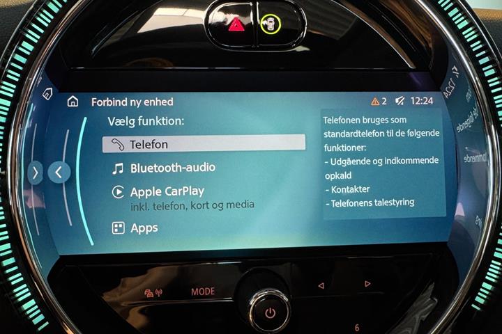 Blå Mini Cooper SE fra 2023