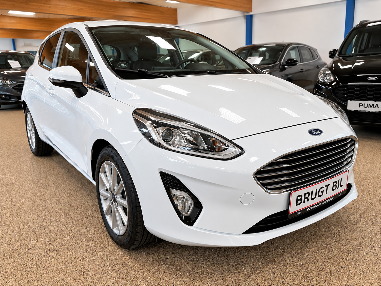 Hvid Ford Fiesta fra 2018