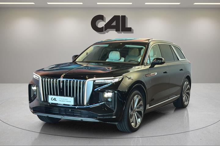 Sort Hongqi E-HS9 fra 2024 set udefra