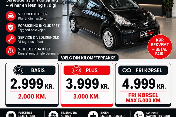 Sort Toyota Aygo fra 2011