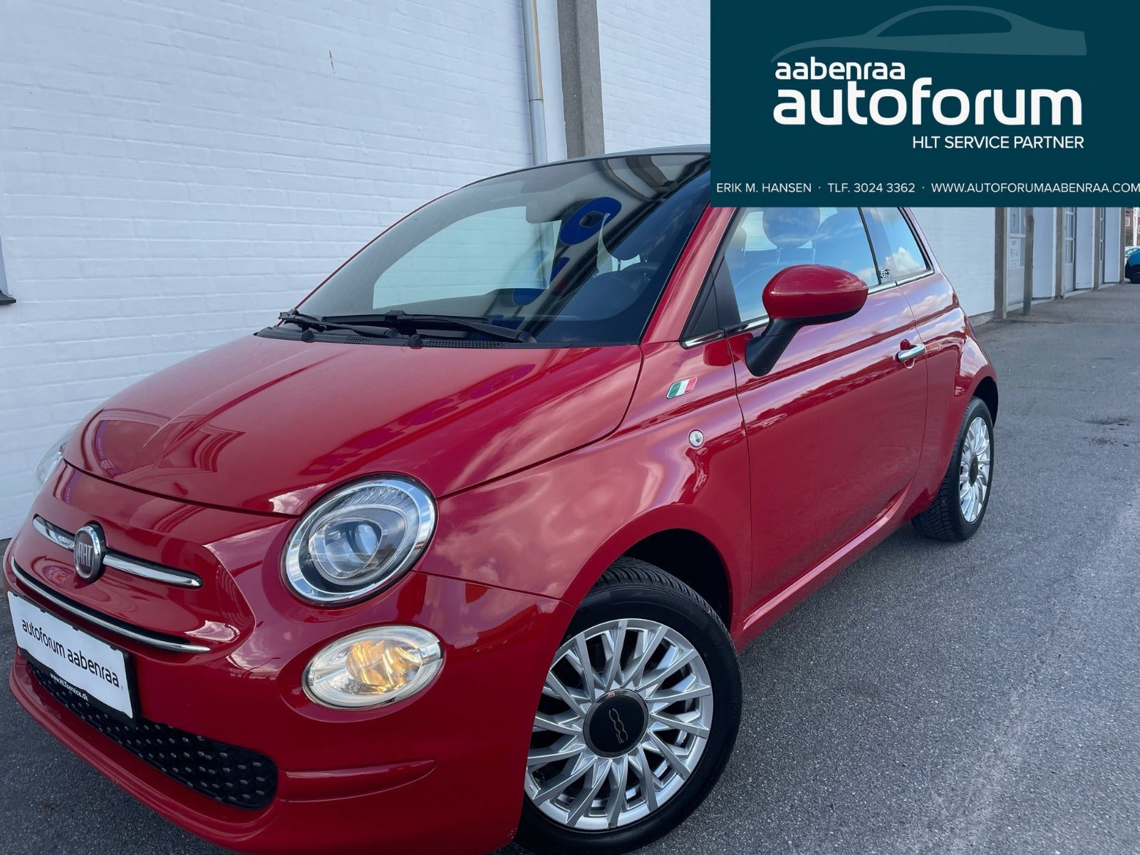 Rød Fiat 500C fra 2020