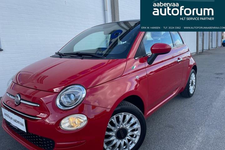Rød Fiat 500C fra 2020