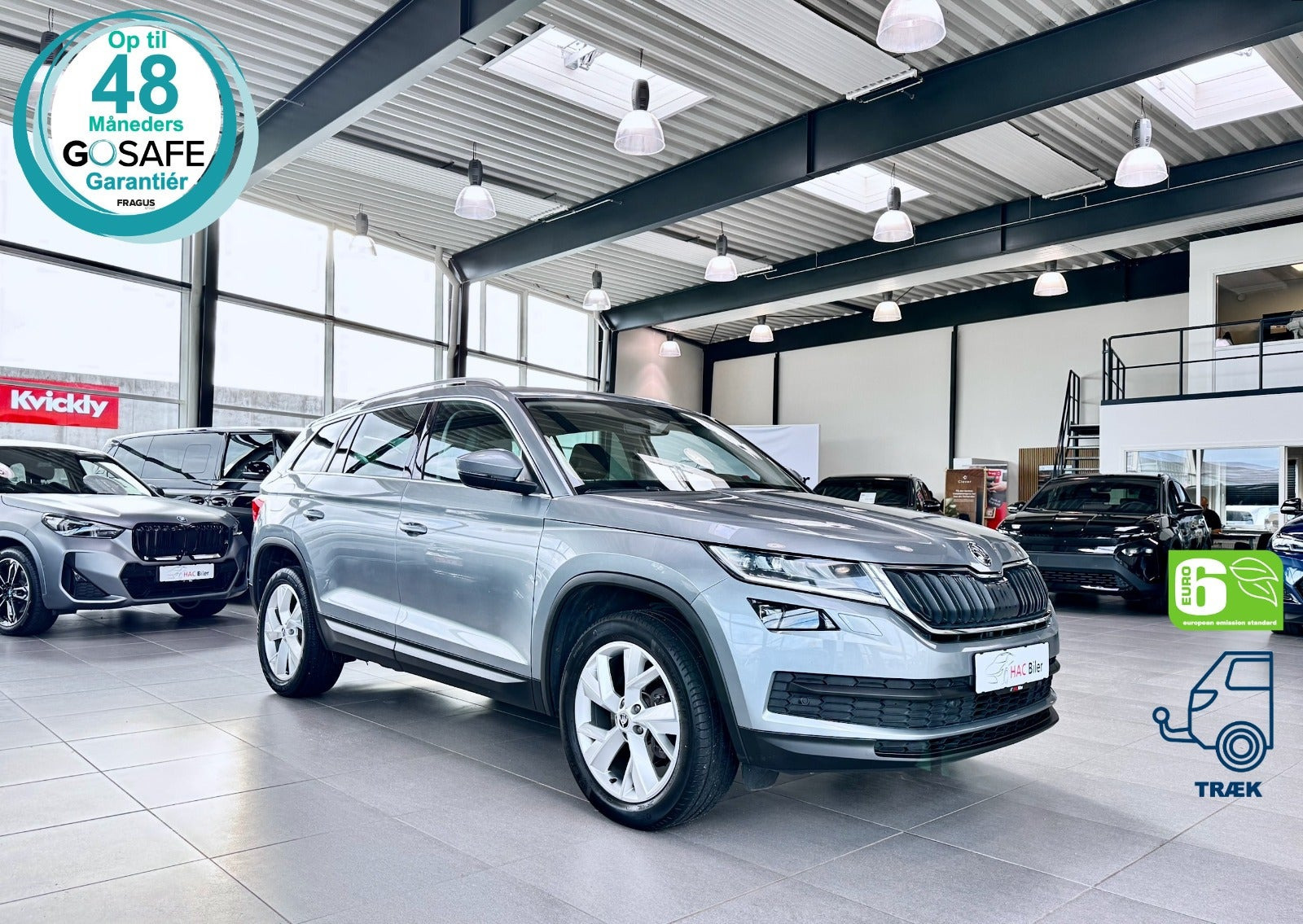 Gul Skoda Kodiaq fra 2019