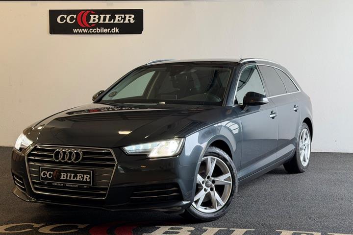 Grå Audi A4 fra 2016 set udefra