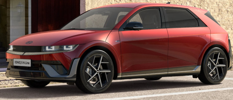Rød Hyundai Ioniq 5 fra 2025