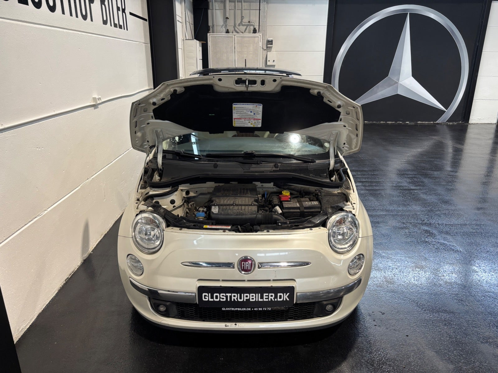 Hvid Fiat 500 fra 2014