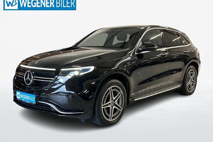 Sort Mercedes EQC400 fra 2021 set udefra