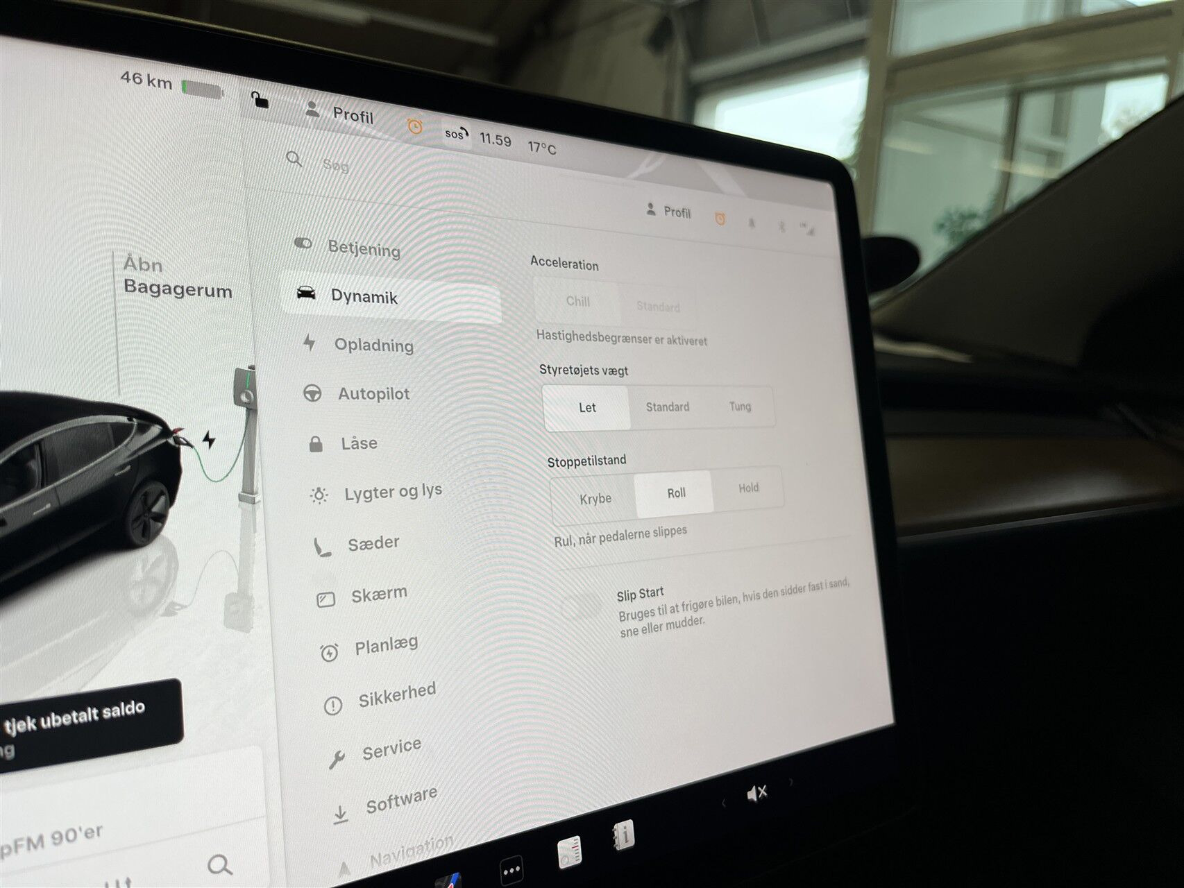 Sort Tesla Model 3 fra 2023