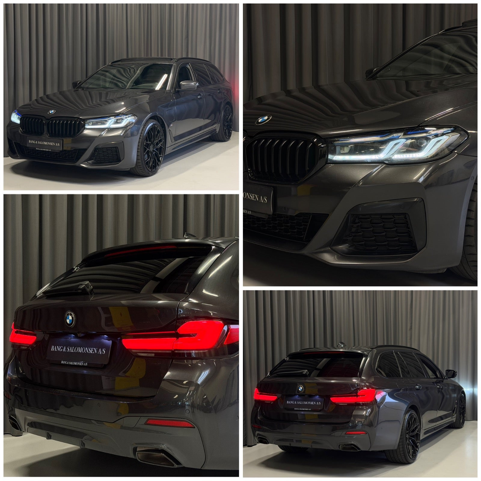 Grå BMW 530e fra 2021