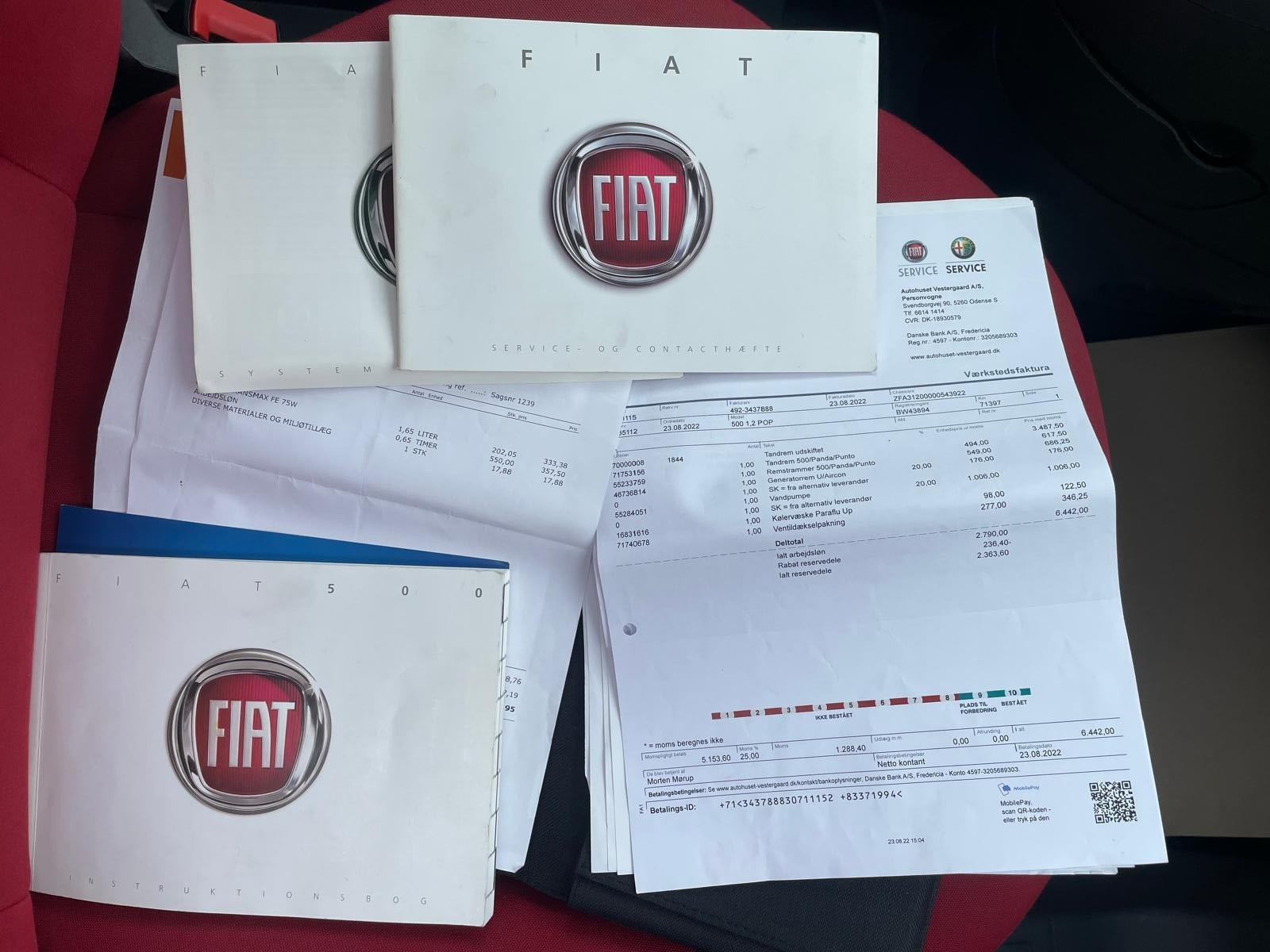 Hvid Fiat 500 fra 2008
