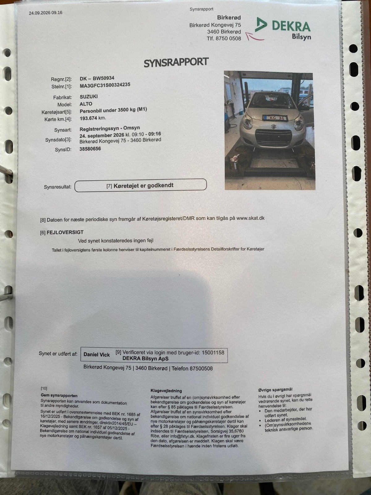 Sølv Suzuki Alto fra 2010