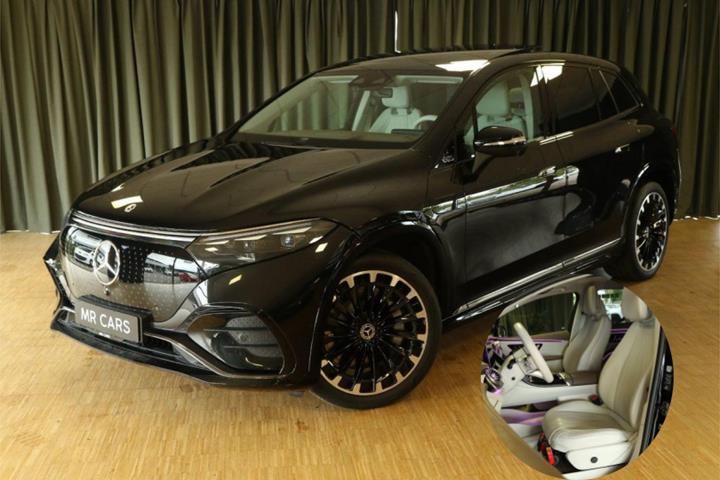Grøn Mercedes EQS450 SUV fra 2023