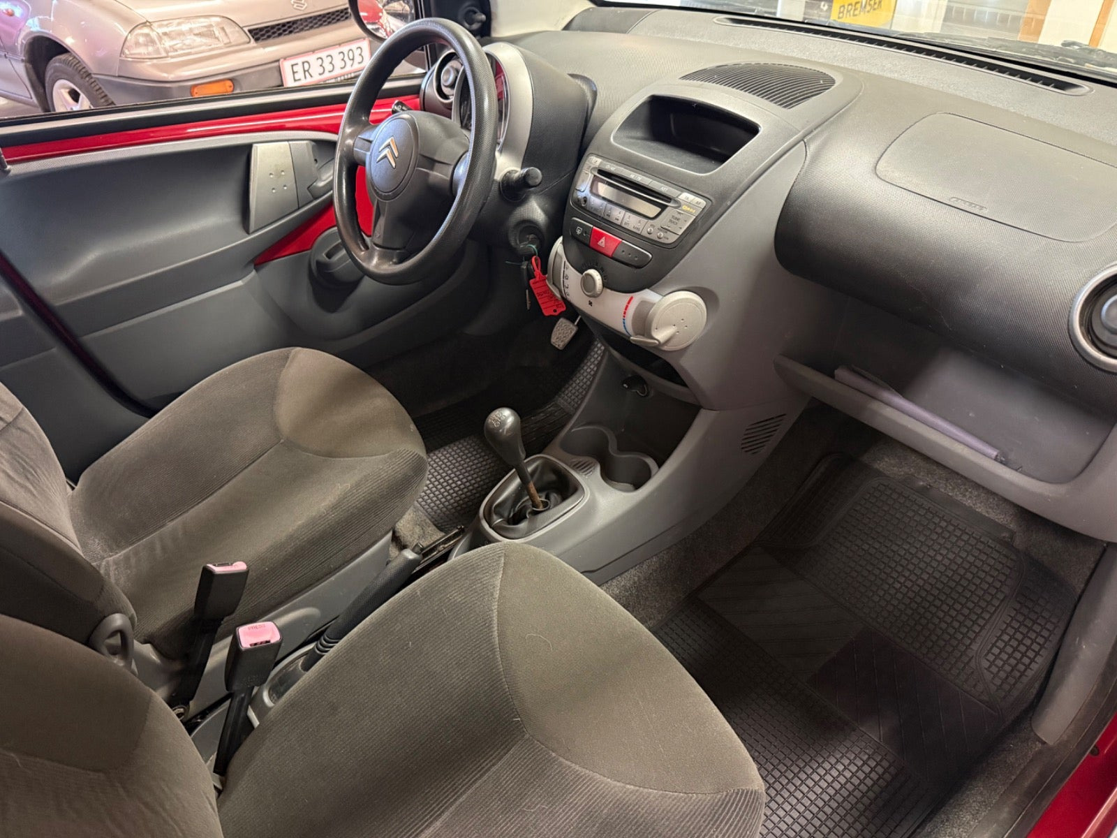 Rød Citroën C1 fra 2006