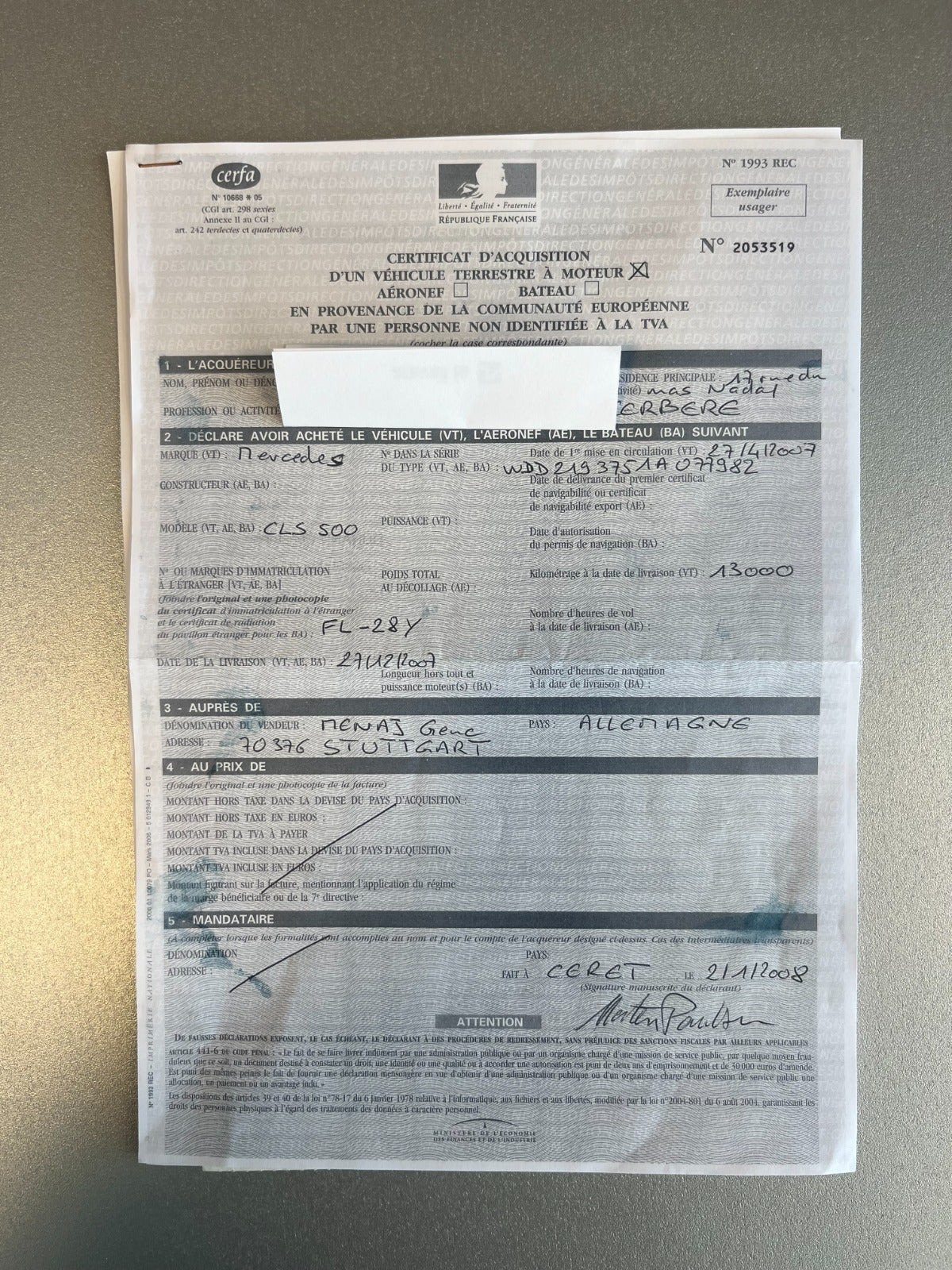 Sort Mercedes CLS500 fra 2007