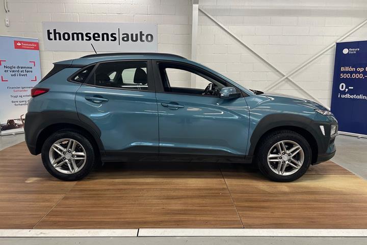 Blå Hyundai Kona fra 2019